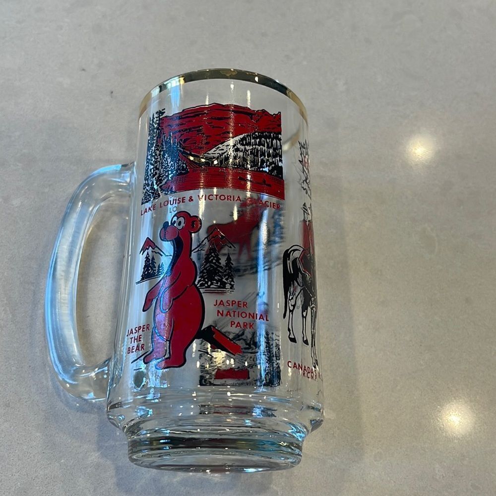 Canada national park vintage mug Banff lake Louise Jasper Waterton, cute gift.